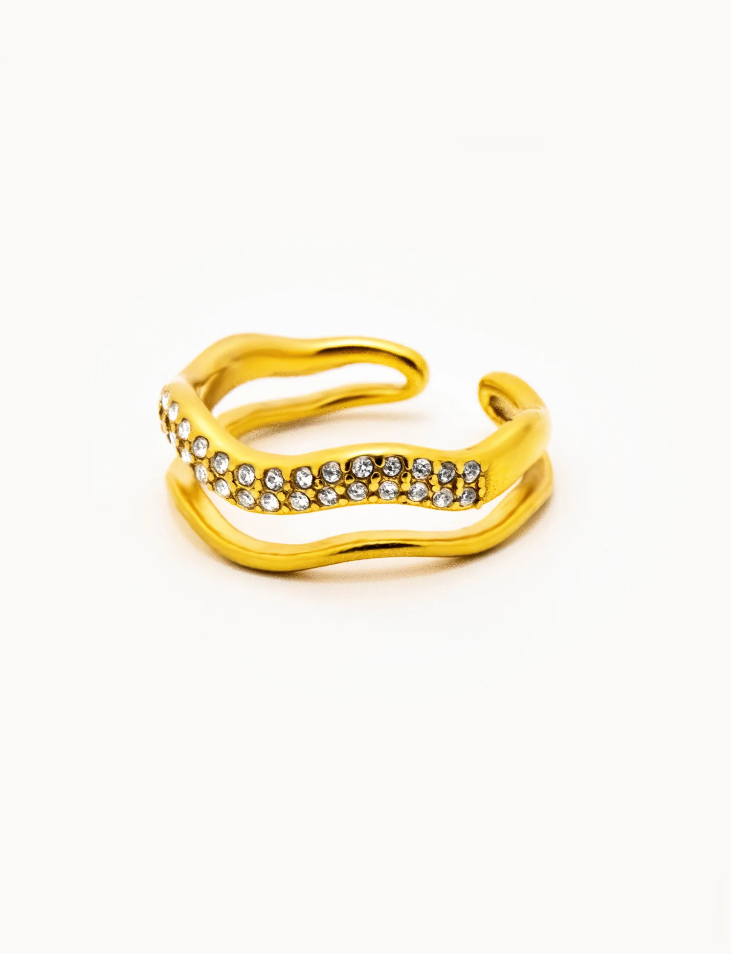 Anello Double Waves Sparkling - Image 3