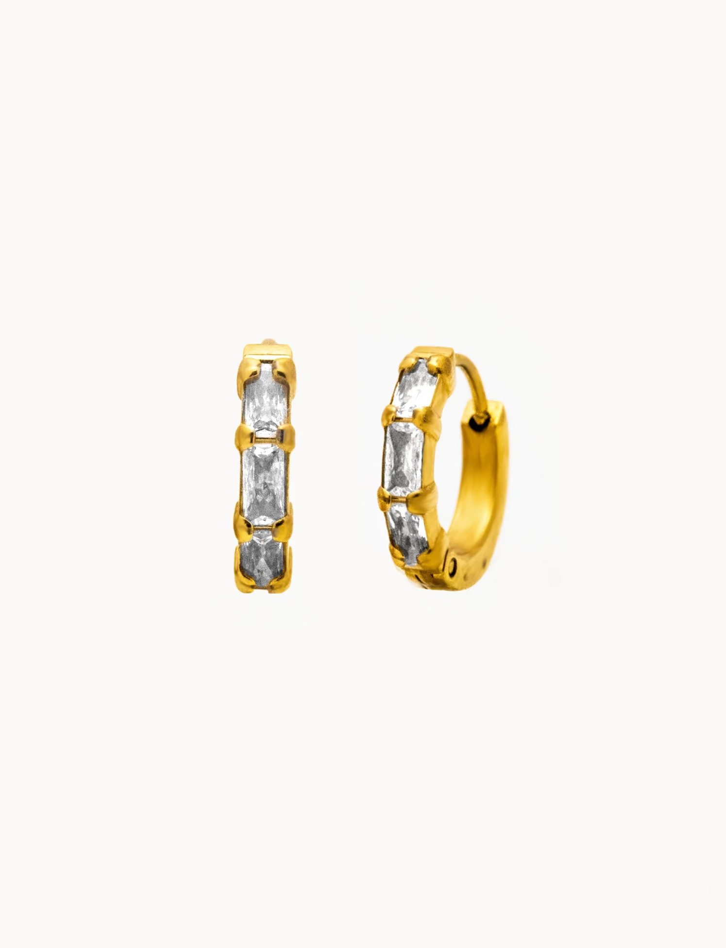 Orecchini Bamboo Baguette Sparkling - Image 5