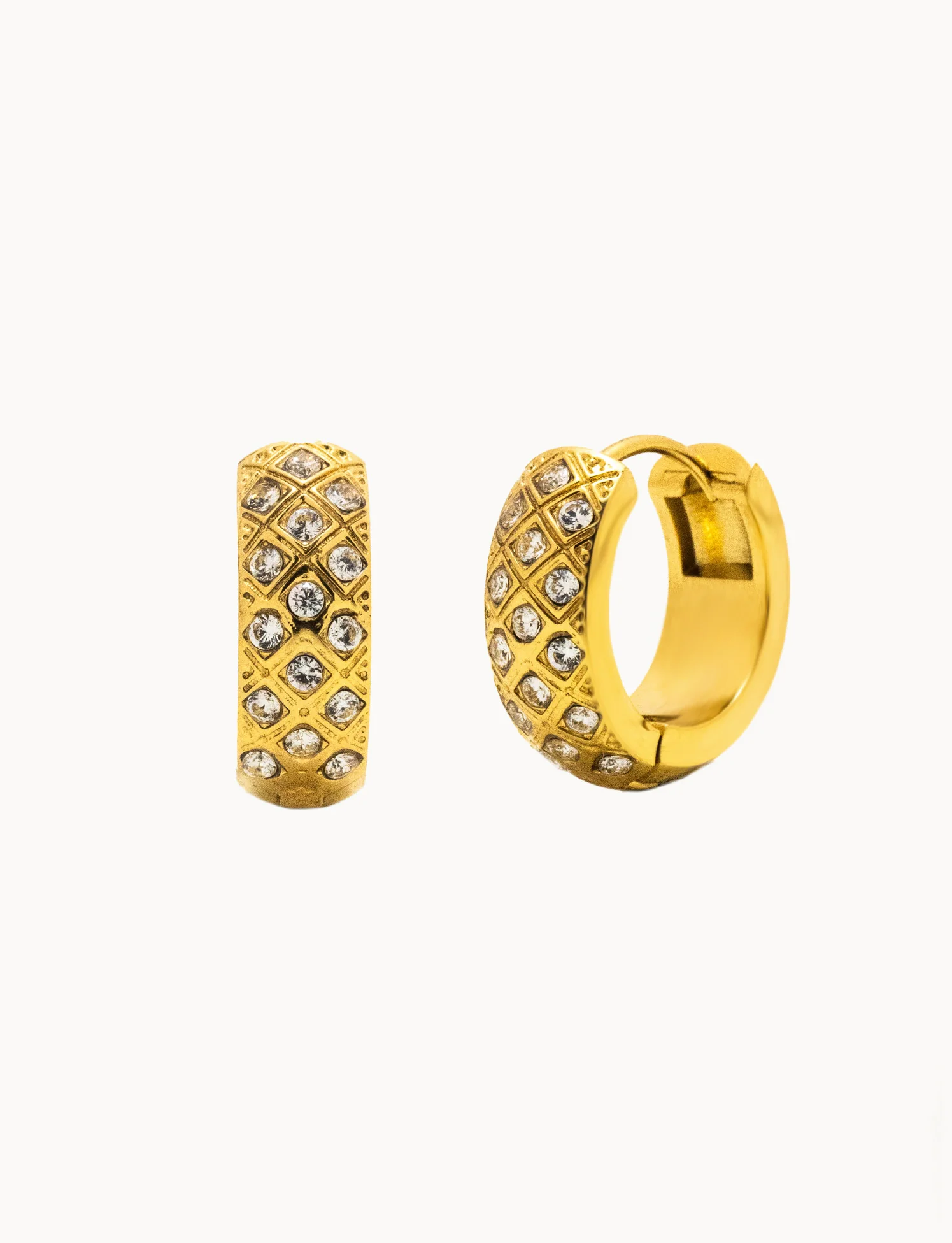 Orecchini Hoop Sparkling Net - Image 3